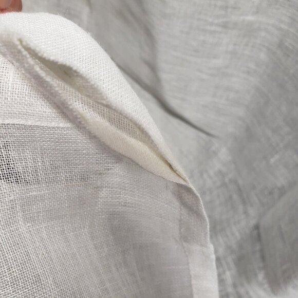 Crate & Barrel Linen Sheer Curtain Panel White 52" x 84" Rod Pocket Drape Single - Picture 4 of 5